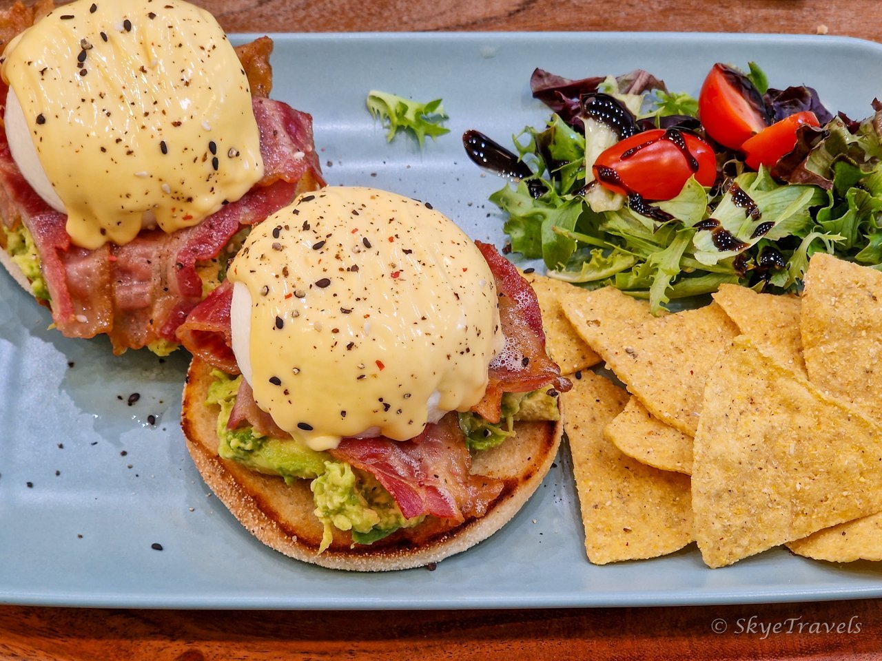 Triple-Tri Coffee Eggs Benedict